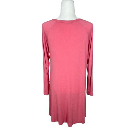Lake Modal Spandex Long Sleeve Nightgown Pink Women's Size Small Cozy Lounge - Picture 7 of 12